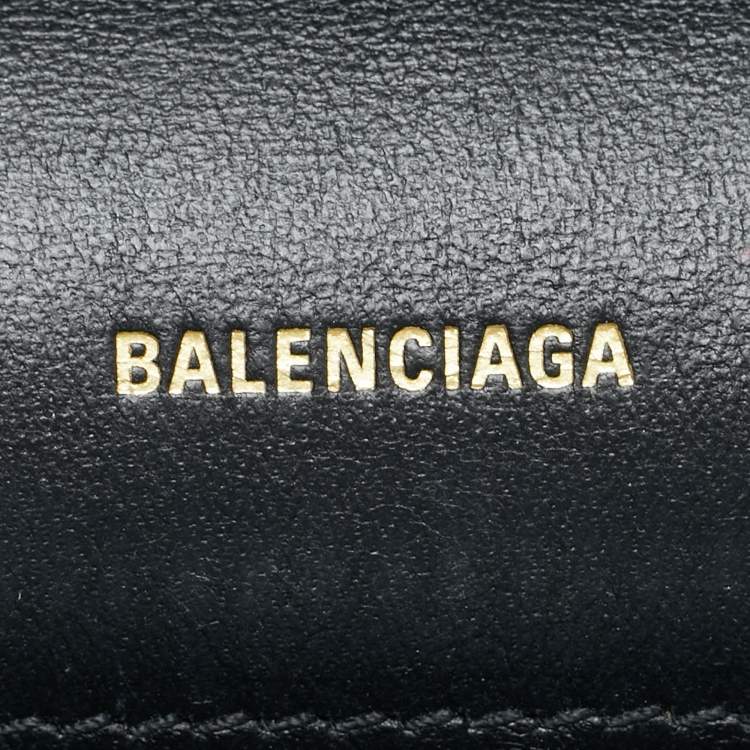 Pre Owned Balenciaga Black Leather B Logo Crossbody Bag