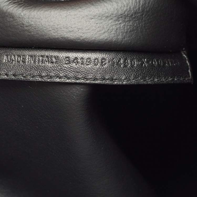 Pre Owned Balenciaga Silver Monogram Leather Plastic Bag Tote
