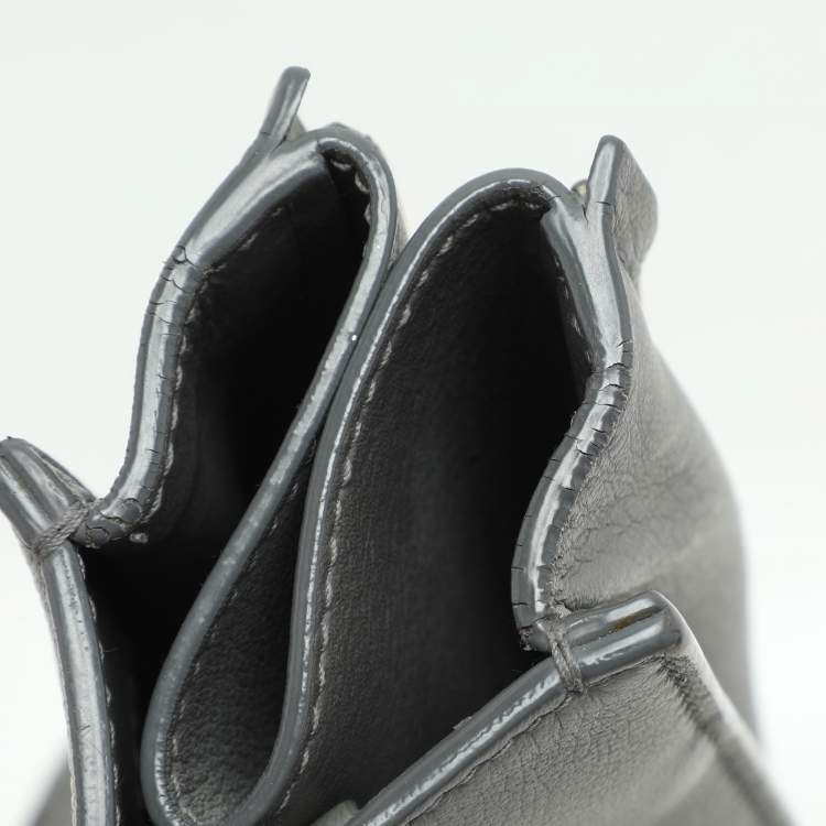 Pre Owned Balenciaga Grey Perforated Leather Blackout Hardware Papier B4 Tote 