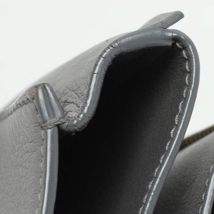 Pre Owned Balenciaga Grey Perforated Leather Blackout Hardware Papier B4 Tote 