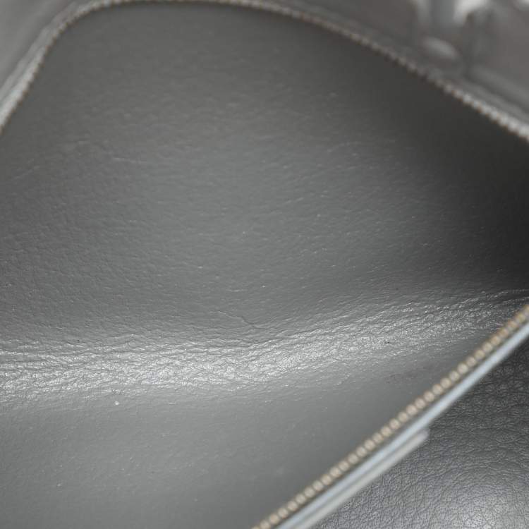 Pre Owned Balenciaga Grey Perforated Leather Blackout Hardware Papier B4 Tote 