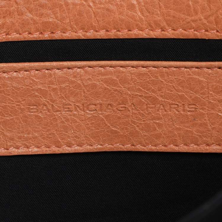 Pre Owned Balenciaga Rose Blush Leather Classic Envelope Clutch