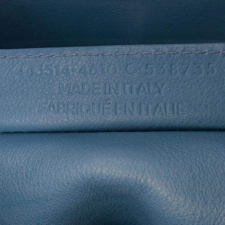 Pre Owned Balenciaga Blue Leather Motocross Blackout City Satchel