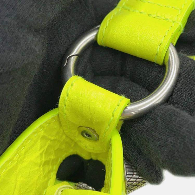 Pre Owned Balenciaga Neo Cagoule Neon Yellow Arena Lambskin Size S