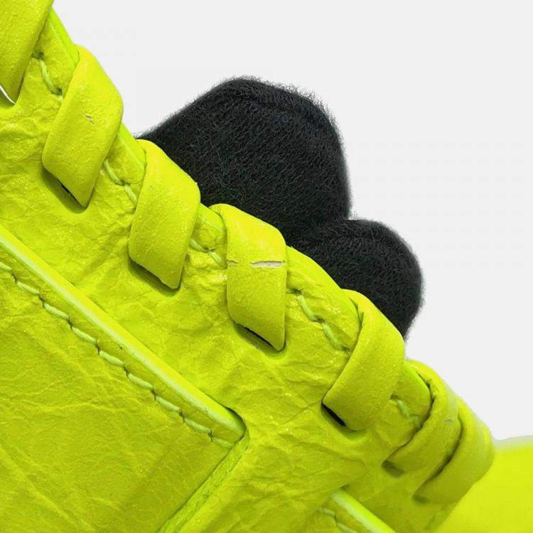 Pre Owned Balenciaga Neo Cagoule Neon Yellow Arena Lambskin Size S