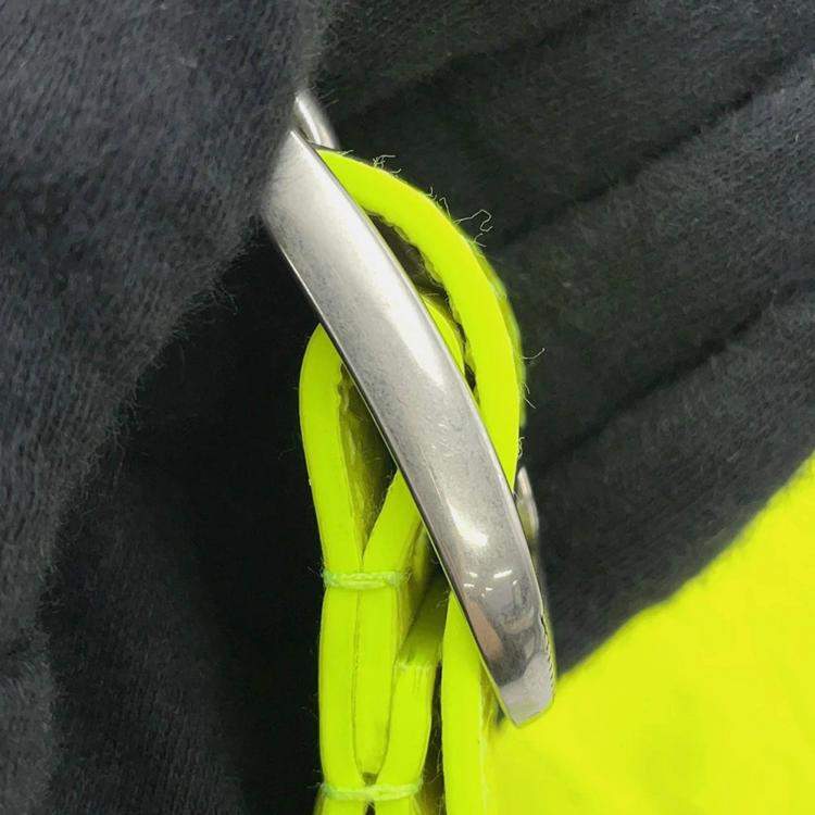 Pre Owned Balenciaga Neo Cagoule Neon Yellow Arena Lambskin Size S