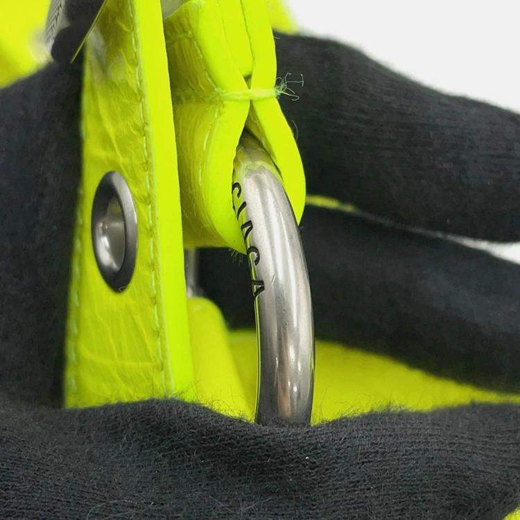 Pre Owned Balenciaga Neo Cagoule Neon Yellow Arena Lambskin Size S