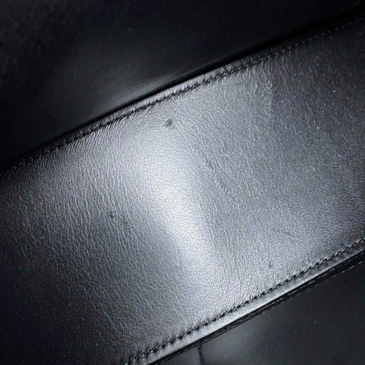 Pre Owned Balenciaga Hourglass Black Embossed Leather Shoulder Bag
