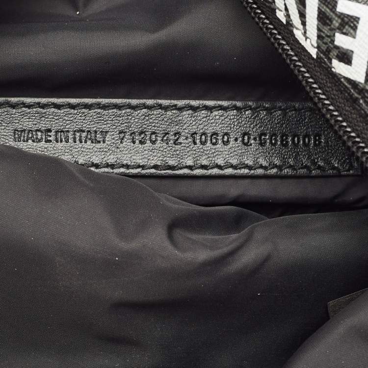 Pre Owned Balenciaga Black BB Monogram Coated Canvas Logo Medium Signature Belt Bag