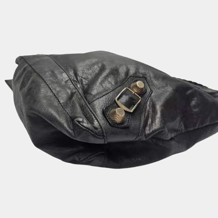 Pre Owned Balenciaga Giant Day Black Lambskin Shoulder Bag