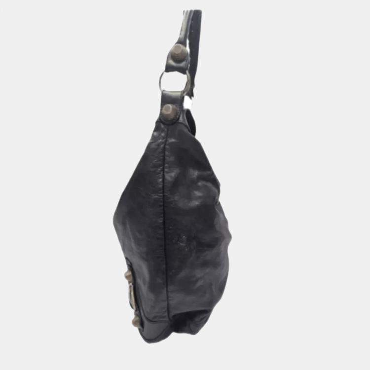 Pre Owned Balenciaga Giant Day Black Lambskin Shoulder Bag