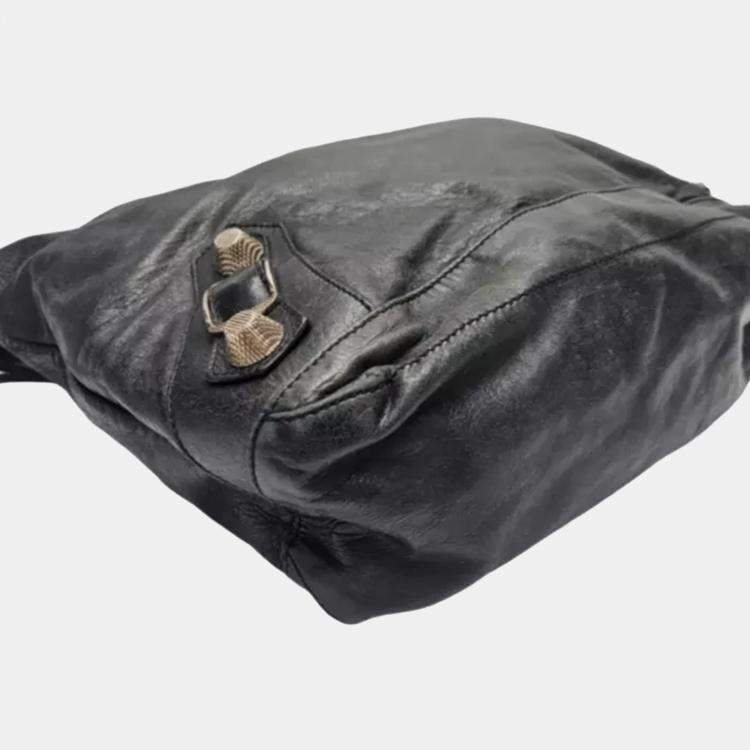 Pre Owned Balenciaga Giant Day Black Lambskin Shoulder Bag