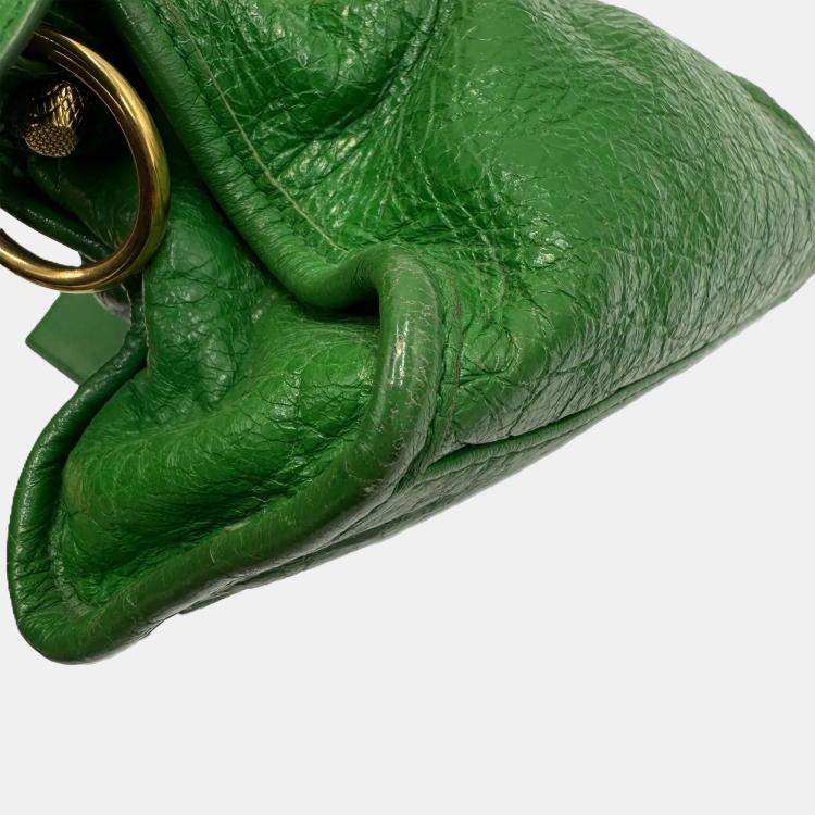 Pre Owned Balenciaga Mini Classic City Green Leather Edge Top Handle Bag