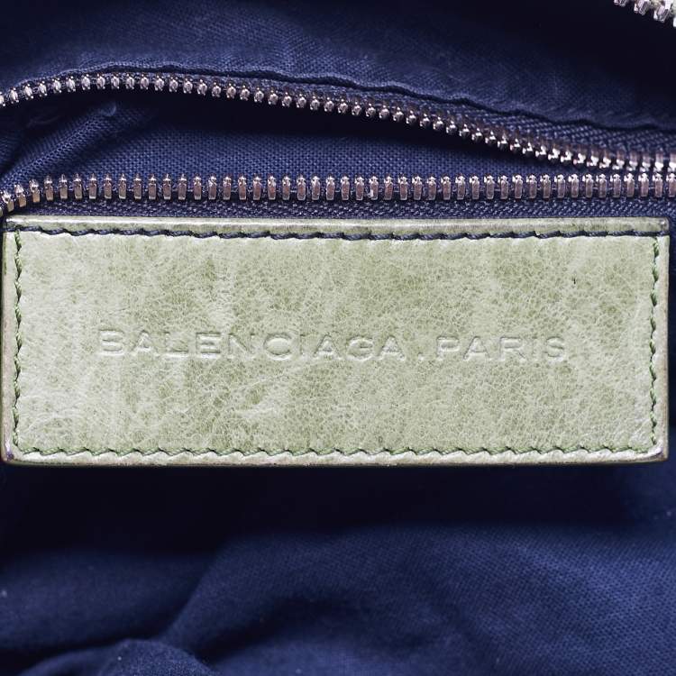 Pre Owned Balenciaga Kiwi Green Leather GGH Work Tote