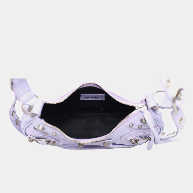 Pre Owned Balenciaga Le Cagole XS Croco Embossed Shoulder Bag