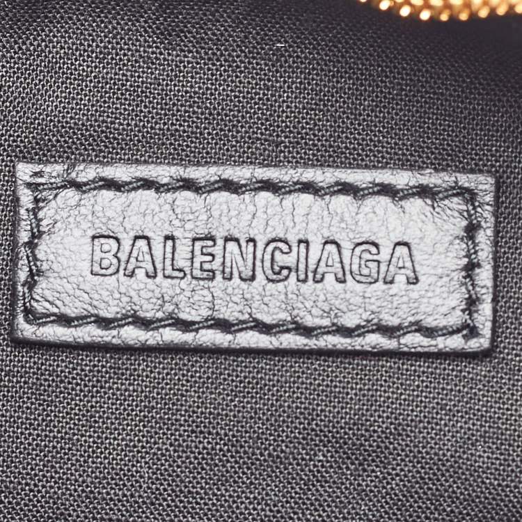 Pre Owned Balenciaga Black Croc Embossed Leather XS Le Cagole Shoulder Bag