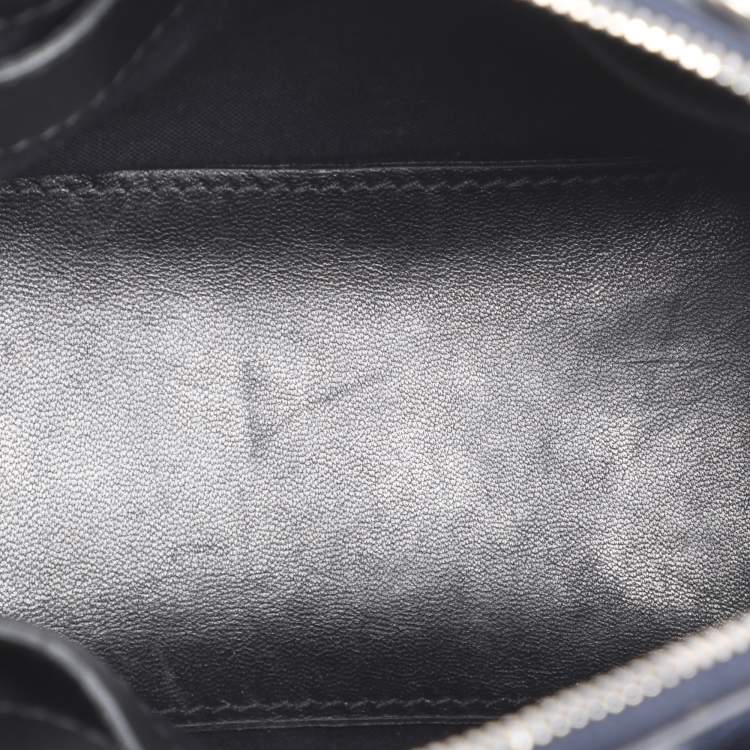 Pre Owned Balenciaga Blue Croc Embossed Leather XXS Ville Satchel