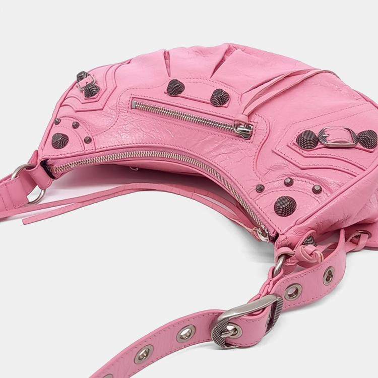 Pre Owned Balenciaga Pink Leather Le Cargo Bag Small