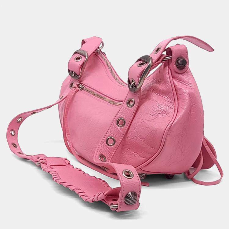 Pre Owned Balenciaga Pink Leather Le Cargo Bag Small