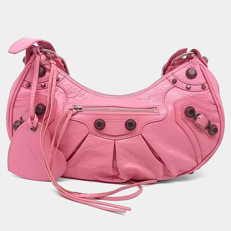 Pre Owned Balenciaga Pink Leather Le Cargo Bag Small