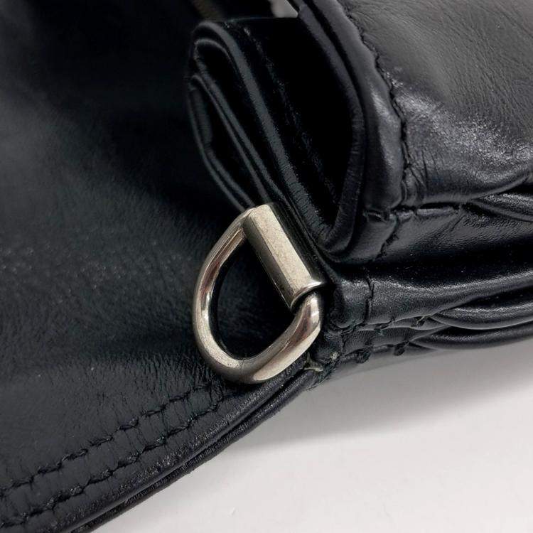 Pre Owned Balenciaga Black Leather Flap BB Soft Bag
