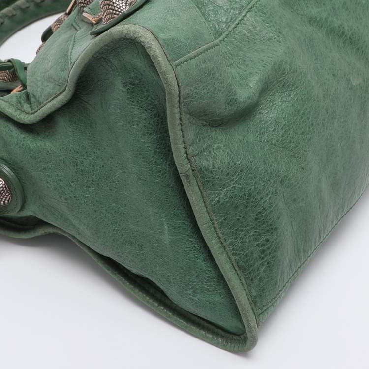 Pre Owned Balenciaga Green Leather RGGH Part Time Bag