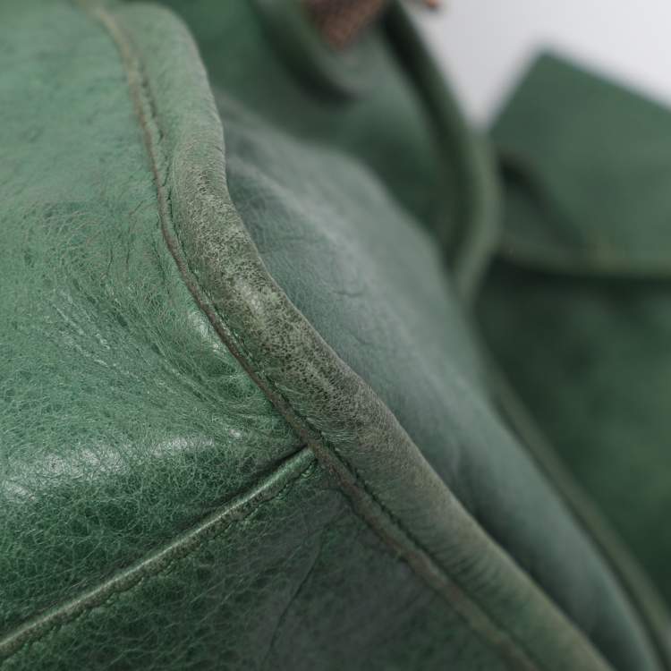 Pre Owned Balenciaga Green Leather RGGH Part Time Bag