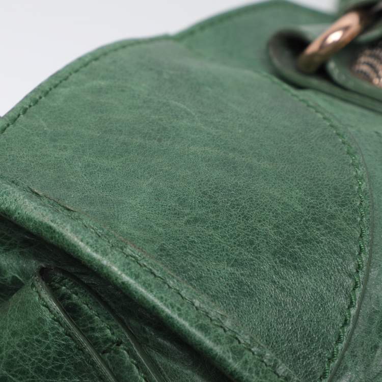 Pre Owned Balenciaga Green Leather RGGH Part Time Bag