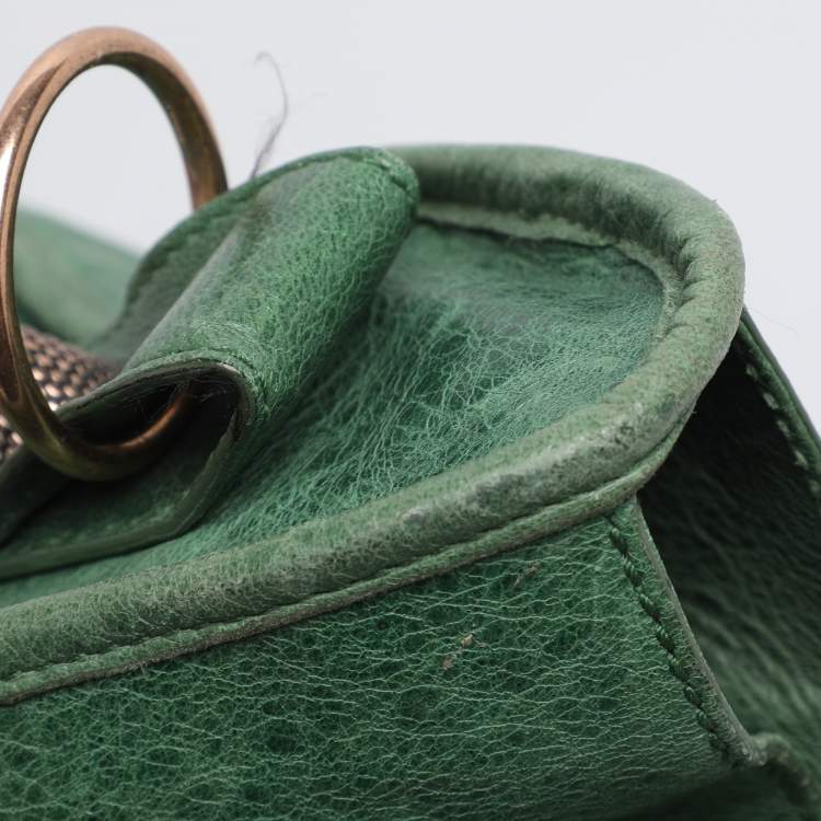 Pre Owned Balenciaga Green Leather RGGH Part Time Bag
