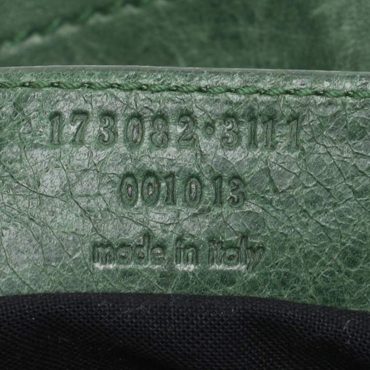 Pre Owned Balenciaga Green Leather RGGH Part Time Bag