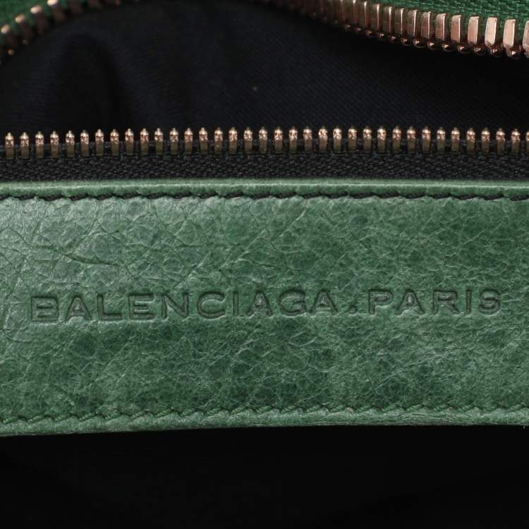Pre Owned Balenciaga Green Leather RGGH Part Time Bag