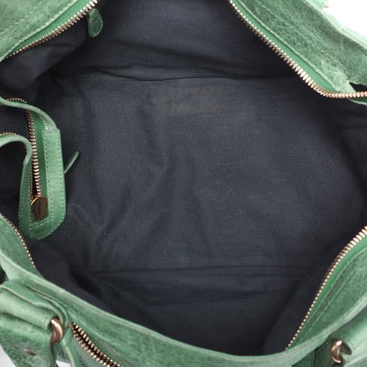 Pre Owned Balenciaga Green Leather RGGH Part Time Bag
