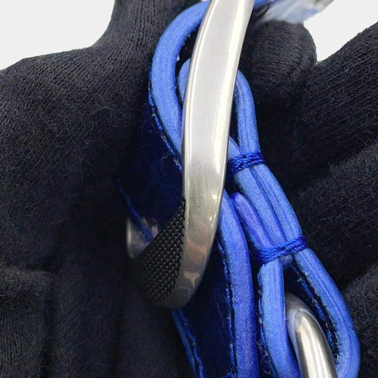 Pre Owned Balenciaga Luca Goal Xs Metallic Blue Leather Shoulder Bag