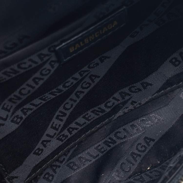 Pre Owned Balenciaga Black Diagonal Quilt Leather Souvenir Belt Bag