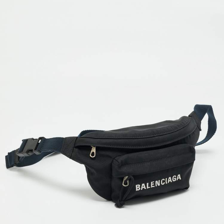 Pre Owned Balenciaga Black Nylon Explorer Belt Bag