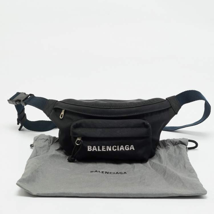 Pre Owned Balenciaga Black Nylon Explorer Belt Bag