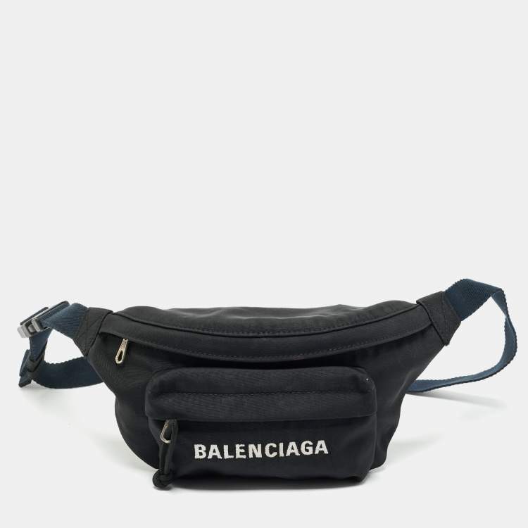 Pre Owned Balenciaga Black Nylon Explorer Belt Bag