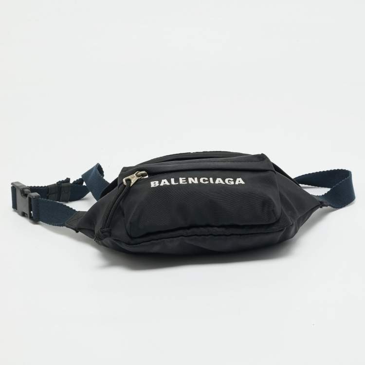 Pre Owned Balenciaga Black Nylon Explorer Belt Bag