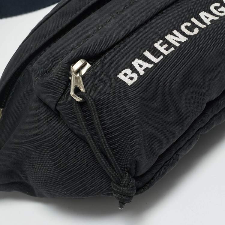 Pre Owned Balenciaga Black Nylon Explorer Belt Bag