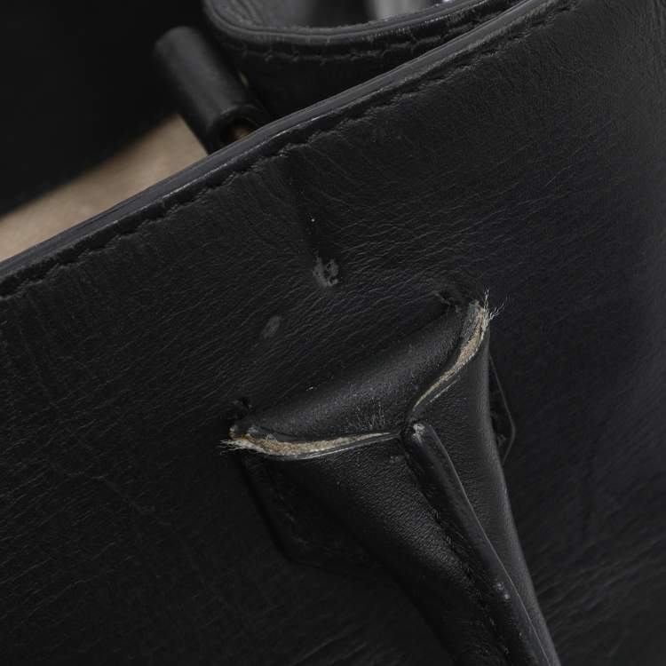 Pre Owned Balenciaga Black Leather Mini Padlock All Afternoon Tote