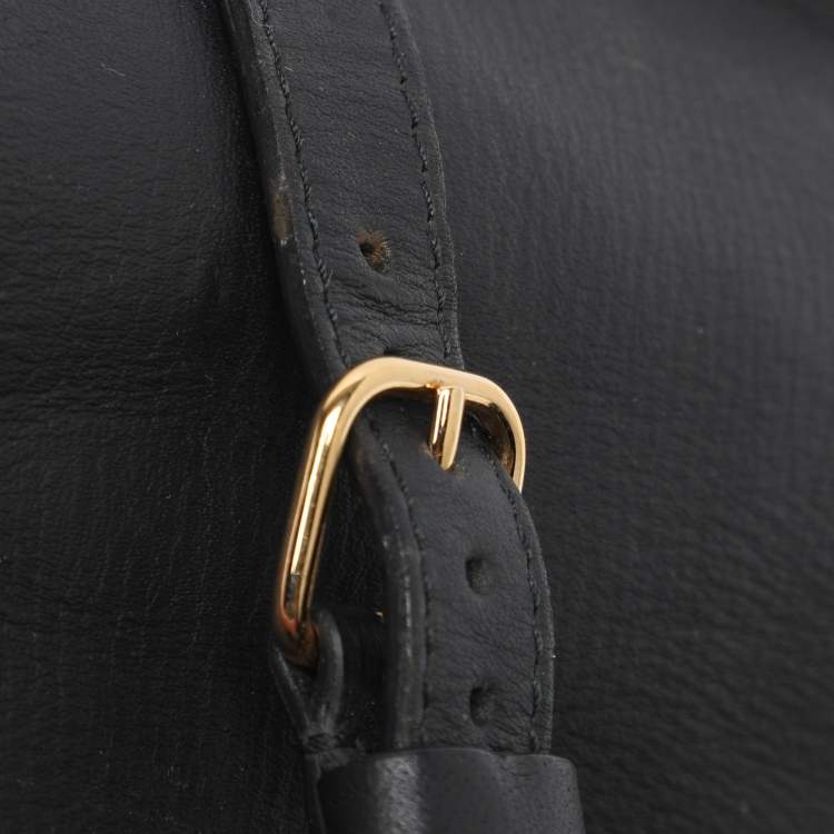 Pre Owned Balenciaga Black Leather Mini Padlock All Afternoon Tote