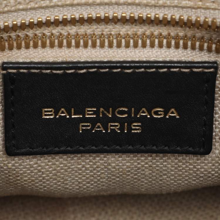 Pre Owned Balenciaga Black Leather Mini Padlock All Afternoon Tote