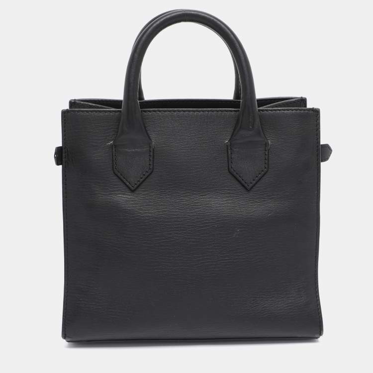 Pre Owned Balenciaga Black Leather Mini Padlock All Afternoon Tote