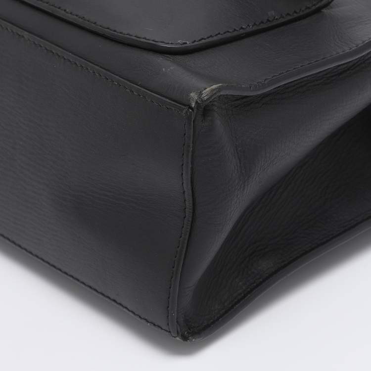 Pre Owned Balenciaga Black Leather Mini Padlock All Afternoon Tote