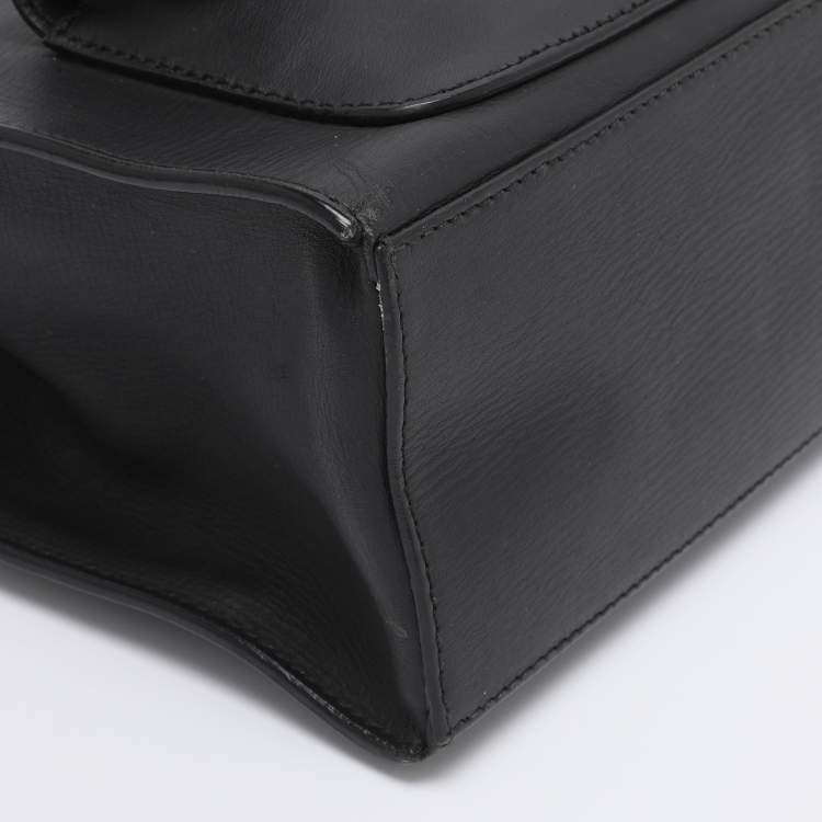 Pre Owned Balenciaga Black Leather Mini Padlock All Afternoon Tote