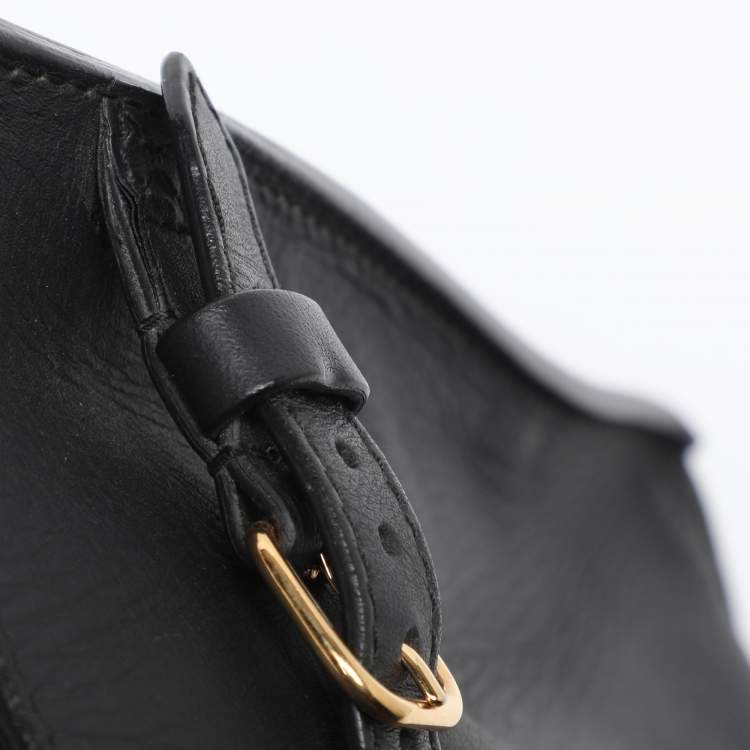 Pre Owned Balenciaga Black Leather Mini Padlock All Afternoon Tote