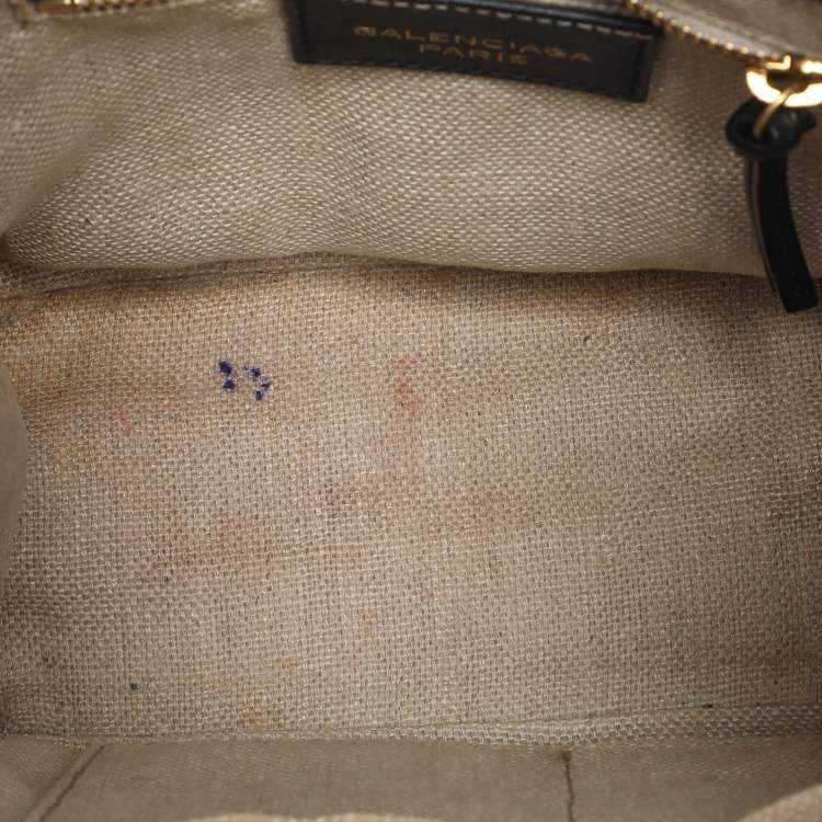 Pre Owned Balenciaga Black Leather Mini Padlock All Afternoon Tote