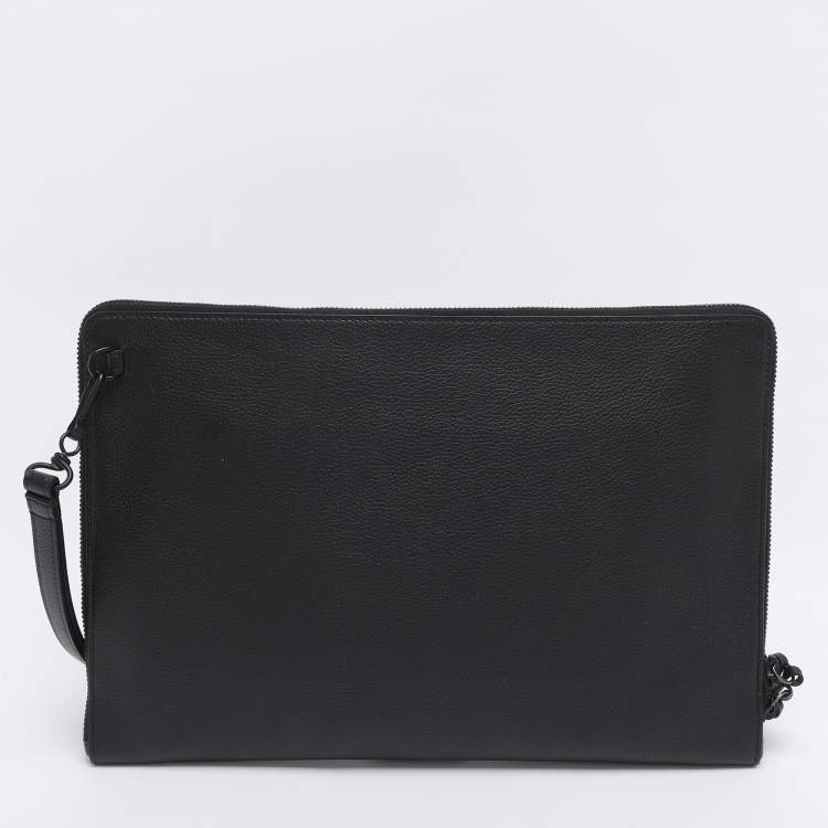 Pre Owned Balenciaga Black Leather Neo Pouch Clutch
