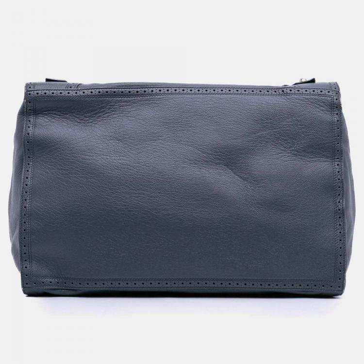 Pre Owned Balenciaga Blue Lambskin Motocross Classic Riva Velo Satchel