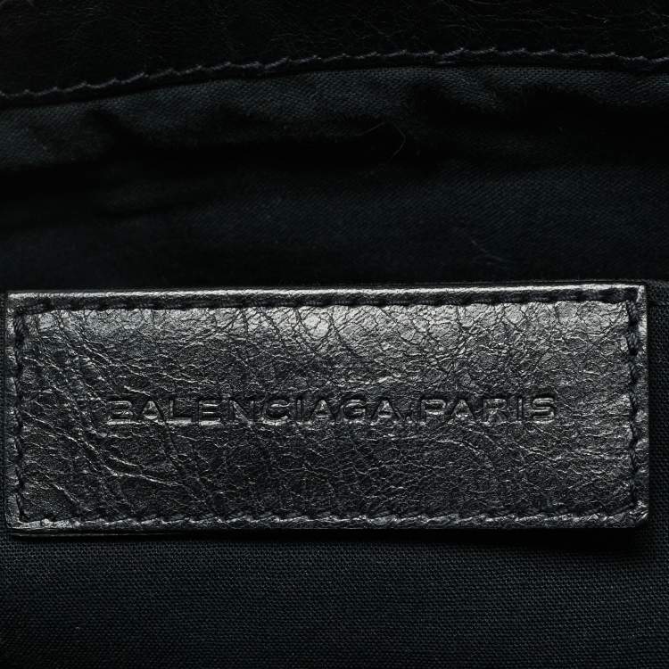 Pre Owned Balenciaga Black Leather Clip L Clutch
